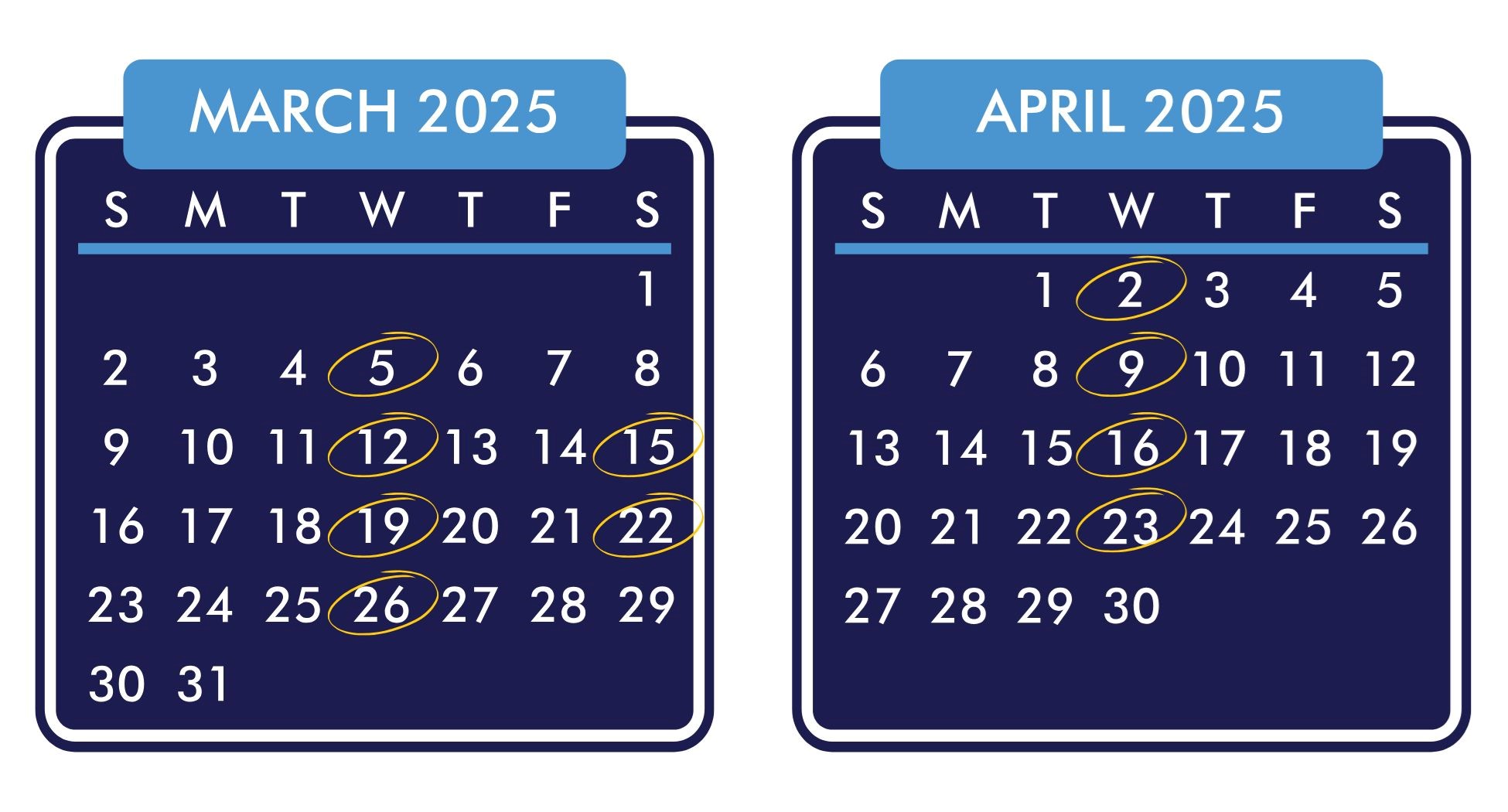 Schedule for citizens academy for March and April 2025